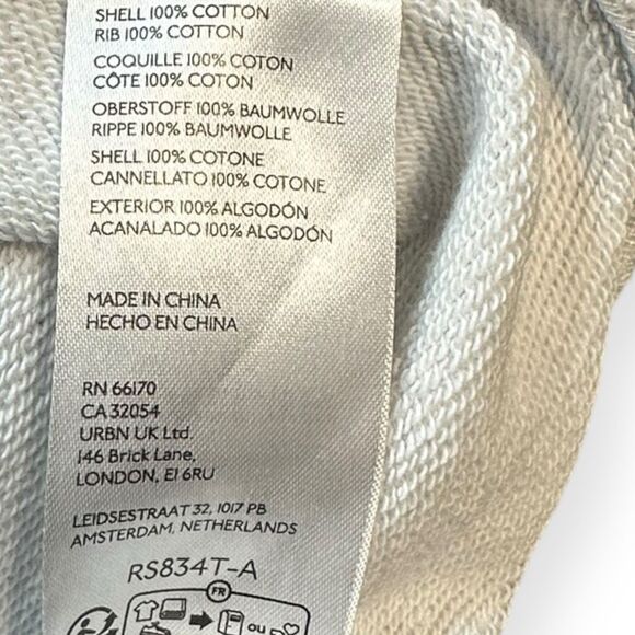 BY ANTHROPOLOGIE Women’s Heather Gray Cropped Cotton Crewneck Sweatshirt Size XL - Picture 4 of 5